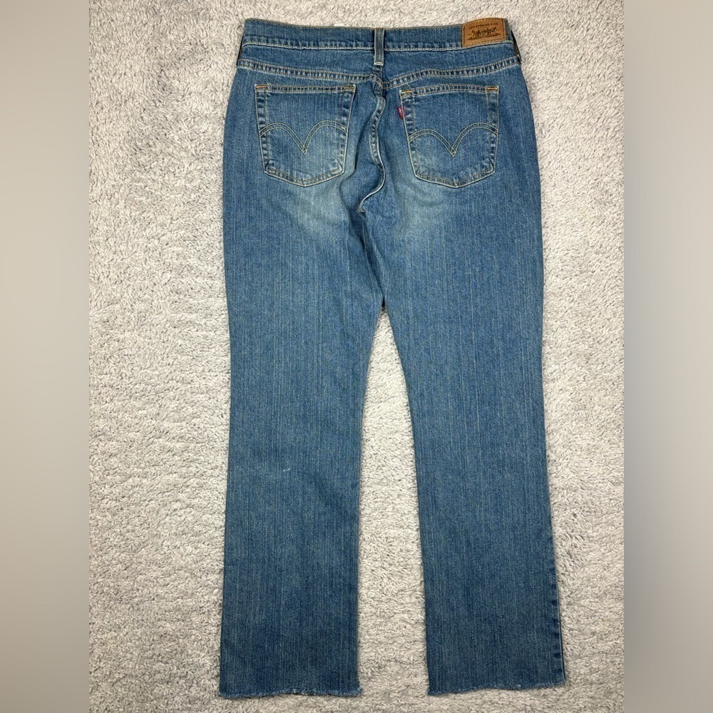 Levi's Jeans Womens 8 Long 505 Straight Leg Vintage Light Wash Raw Hem Frayed - Picture 6 of 6